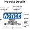 Signmission Private Container No Outside Dumping, 7 in W x Rectangle, Vinyl Decal OS-2PACK-NS-D-57-L-16410 - alternate 5